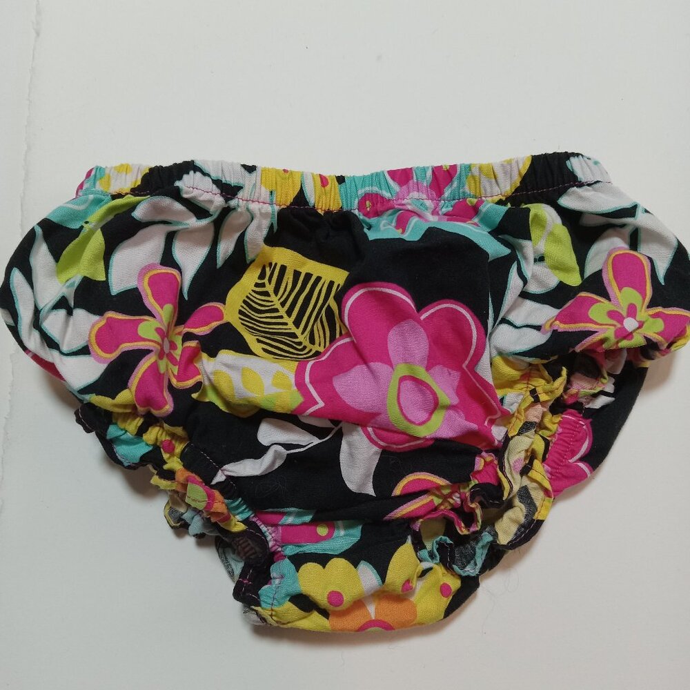 Girls Baby Bottoms Shorts Tropical Floral Floral Sz 12 Months Cotton Pink Black